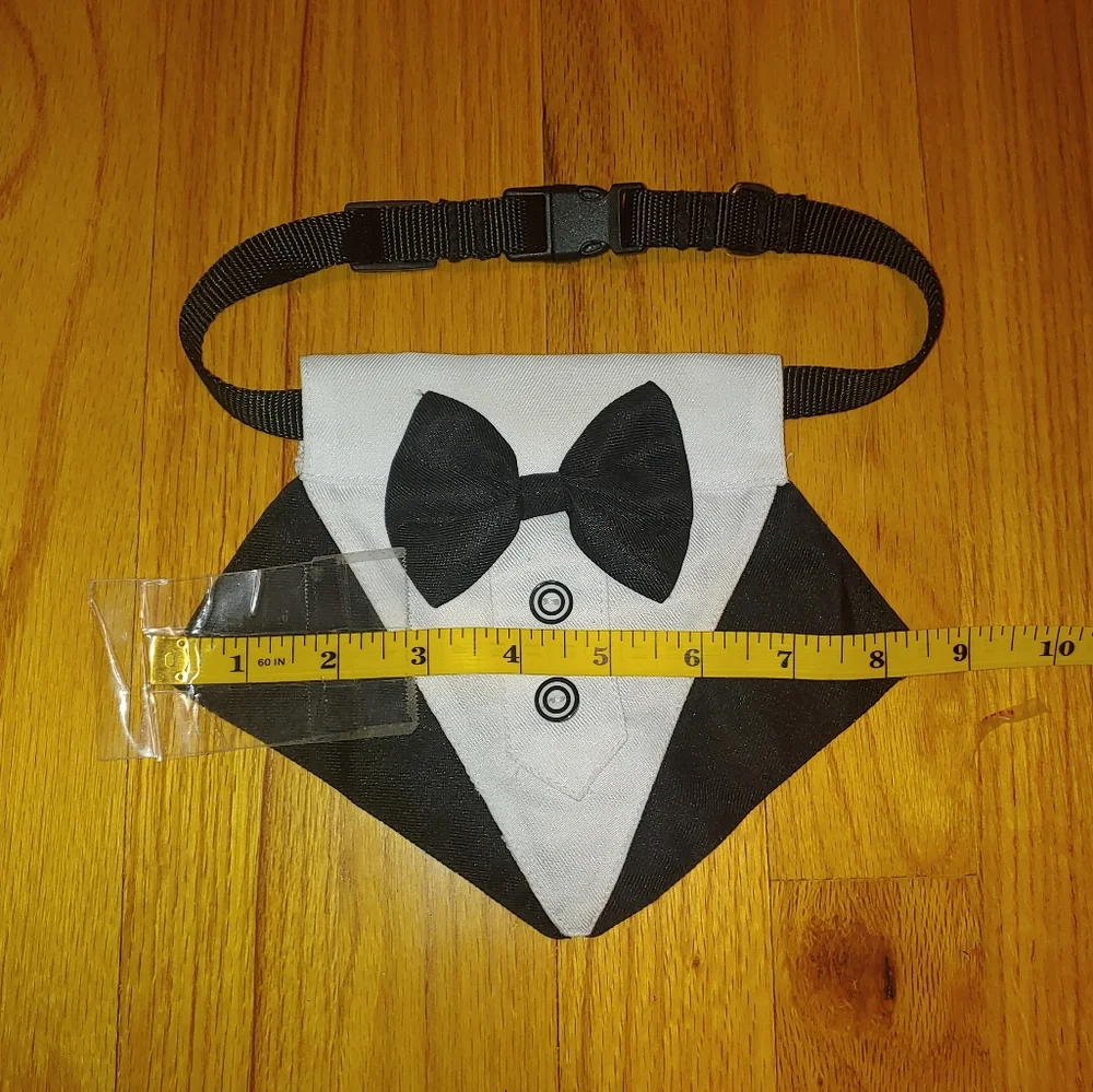 DOG MEDIUM Removable Tuxedo Collar Pet Wedding Black Tie Affair Dress Code